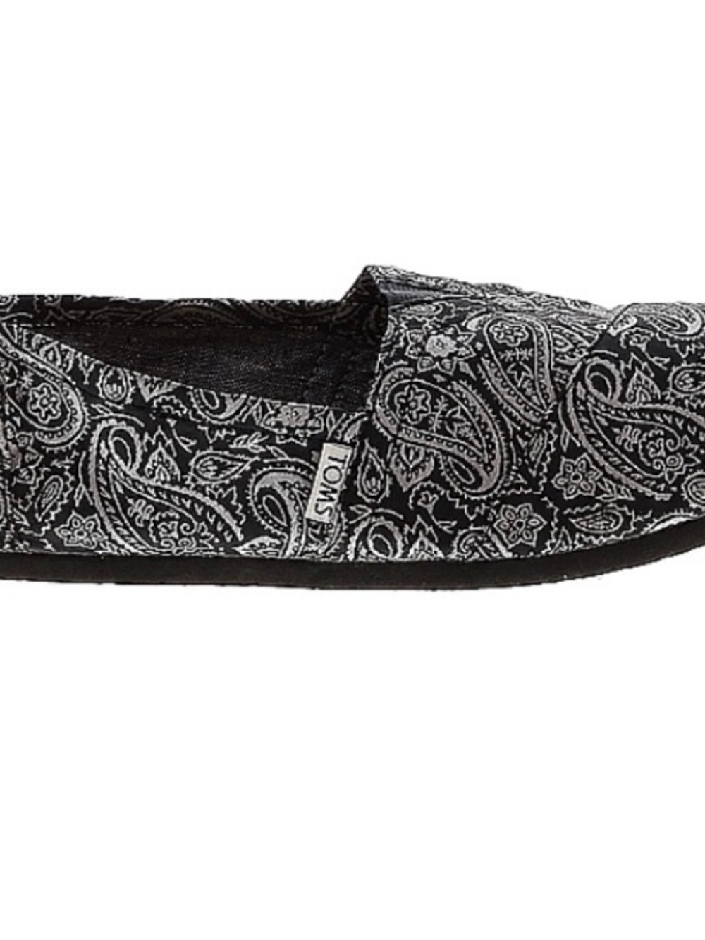TOMS Black Paisley Slip-On Flats